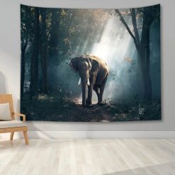 Tenture Murale Animaux - Éléphant dans la Brume Matinale