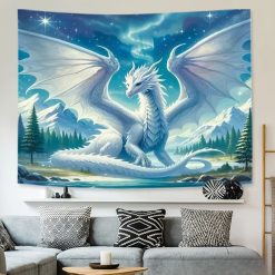 Tenture Murale Animaux Fantastique Dragon des Glaces