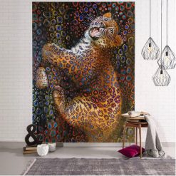 Tenture Murale Animaux Fureur du Léopard Psychédélique
