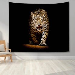 Tenture Murale Animaux - Jaguar Mystérieux dans l'Ombre