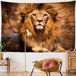 Tenture Murale Animaux Lion - Roi du Désert Majestueux