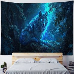 Tenture Murale Animaux Loup - Gardien Céleste de la Forêt Noire