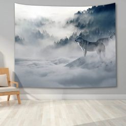 Tenture Murale Animaux - Loups des Montagnes Brumeuses