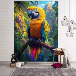 Tenture Murale Animaux Perroquet Tropical Ancien