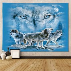 Tenture Murale Animaux - Regards de Loups Célestes