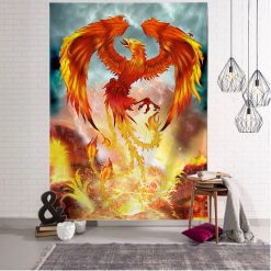 Tenture Murale Animaux Renaissance du Phénix de Feu