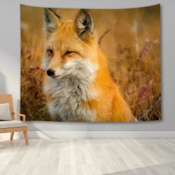 Tenture Murale Animaux - Renard Roux Discret dans les Champs
