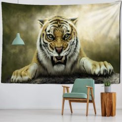 Tenture Murale Animaux Tigre - Rugissement Menacant