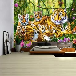 Tenture Murale Animaux Tigre - Tigre de Foudre Tempétueux