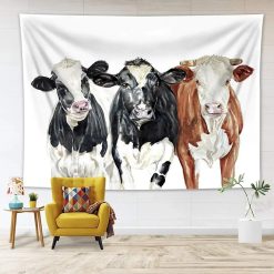 Tenture Murale Animaux - Trio de Vaches Amies