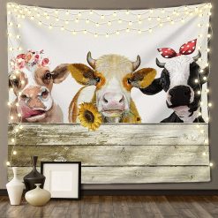 Tenture Murale Animaux - Vaches Fermières Festives