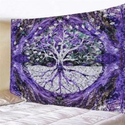 Tenture Murale Arbre de Vie Améthyste Scintillante