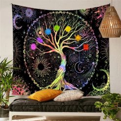 Tenture Murale Arbre de Vie Chakra Cosmique