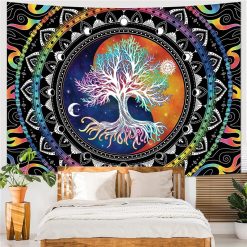 Tenture Murale Arbre de Vie Cosmique Mandala