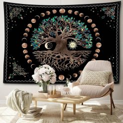 Tenture Murale Arbre de Vie Cycles Lunaires