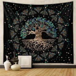 Tenture Murale Arbre de Vie Floral et Feuillets