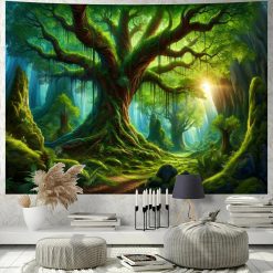 Tenture Murale Arbre de Vie Forêt Ancienne Mystérieuse