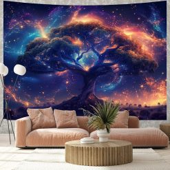 Tenture Murale Arbre de Vie Galaxie Étoilée