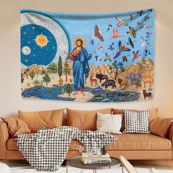 Tenture Murale Art Chrétien Orthodoxe - Création Divine des Cieux et de la Terre