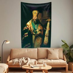 Tenture Murale Art Chrétien Orthodoxe - Patriarche en Bénédiction Solennelle