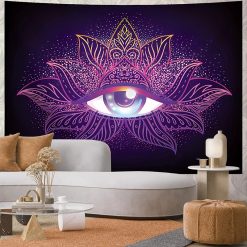 Tenture Murale Astrologie Bohème Lotus Œil Cosmique