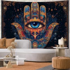 Tenture Murale Astrologie Bohème Main de Fatma Protectrice