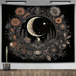 Tenture Murale Bohème - Clair de Lune sur Jardin Mystique