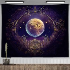 Tenture Murale Bohème - Lune Alchimique & Sphère Céleste