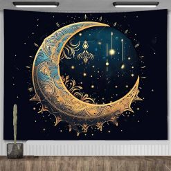 Tenture Murale Bohème - Lune Impériale & Éclats Stellaires