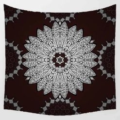 Tenture Murale Bohème - Mandala Étoile d'Ébène