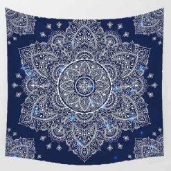 Tenture Murale Bohème - Mandala Étoiles de Minuit