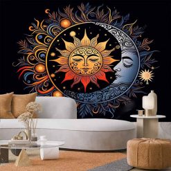 Tenture Murale Bohème Soleil et Lune Mandala