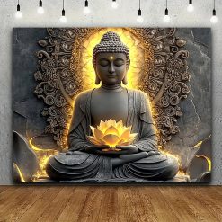 Tenture Murale Bouddha Yoga Lotus Rayonnant de l'Éveil