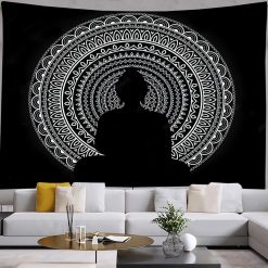 Tenture Murale Bouddha Yoga Mandala de l’Ombre Intérieure