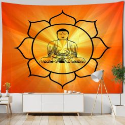 Tenture Murale Bouddha Yoga Rayonnement du Lotus Sacré