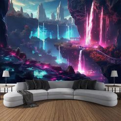 Tenture Murale Paysage Conte Royaume des Cascades Chromatiques