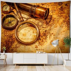 Tenture Murale Vintage Explorateur Instruments Anciens