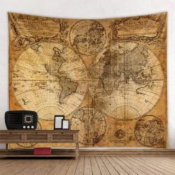 Tenture Murale Vintage Mappemonde Ancienne