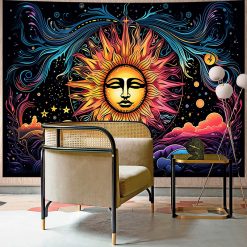 Tenture Murale Bohème Soleil Psychédélique Galactique