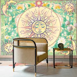Tenture Murale Bohème Zodiaque Floral et Céleste