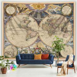 Tenture Murale Carte Vintage Nova Orbis Tabula Illustrata