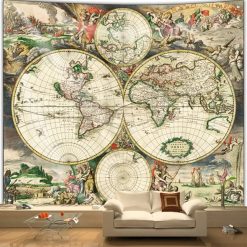 Tenture Murale Carte Vintage Orbis Terrarum Cosmographia