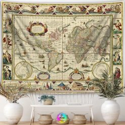 Tenture Murale Carte Vintage Typus Orbis Terrarum – Edition Petrus Plancius