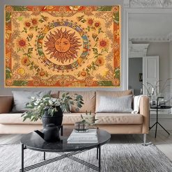 Tenture Murale Ésotérique Soleil des Astres et du Zodiaque