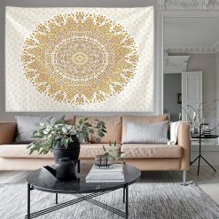 Tenture Murale Mandala Éclat Doré Bohème