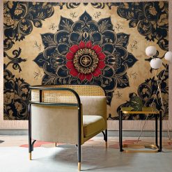 Tenture Murale Mandala Royal - Cœur de Rubis