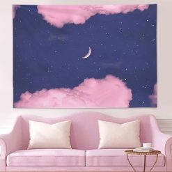 Tenture Murale Nature Rêverie Nuageuse au Clair de Lune
