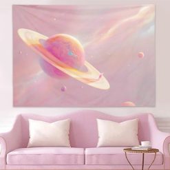 Tenture Murale Nature Voyage Pastel autour de Saturne