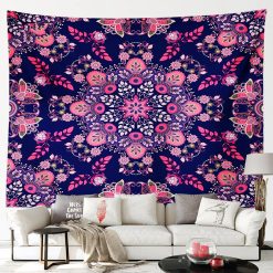 Vue de Face Tenture Murale Mandala Oriental Fleurs d’Aurore