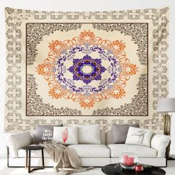 Vue de face Tenture Murale Mandala Oriental Arabesques Solaires